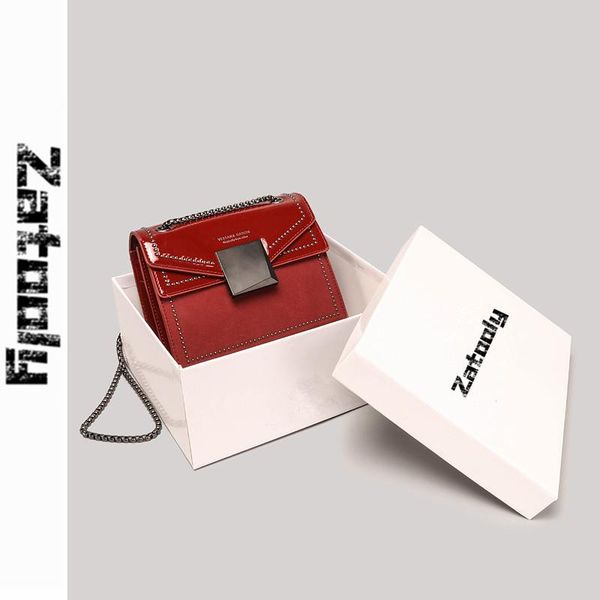 

bags for women 2020 fashion new design rivet chain messenger bag single shoulder square bag