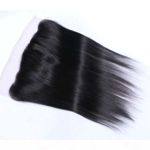 

human brazilian hair straight frontals 13x4 swiss lace frontal bleached knots can be dyed middle 3part, Black;brown