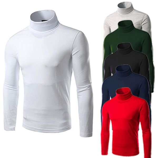 

men slim fit knit high neck pullover turtleneck jumper sweater shirt, White;black