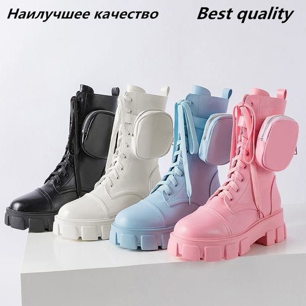 

women pocket lace up ladies ankle skin thick sheep purse women's boots cdg9, Black