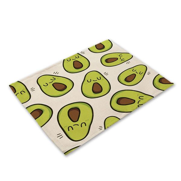 

funny avocado pattern placemat fruit dining table mat cotton linen drink coaster bowl cup mats kitchen pads 4232cm home decors f wmtyng