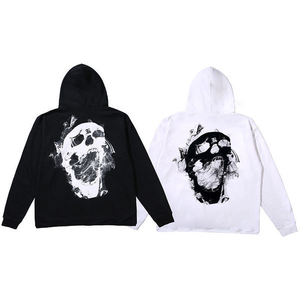 

men women revenge black bones hoodie smoke skull xxx high street hoodie