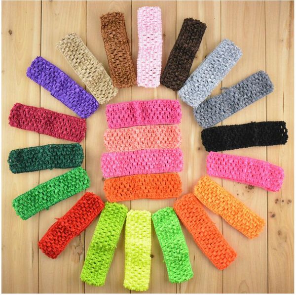 

1.5inch baby girl crochet tutu tube chest wrap environmentally friendly korean hair band elastic knitted headband kx 010, Slivery;white