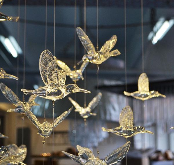 

5 crystal clear party y1126 wedding bird decoration pendant decoration acrylic home tree stage christmas pieces sqckc bdenet