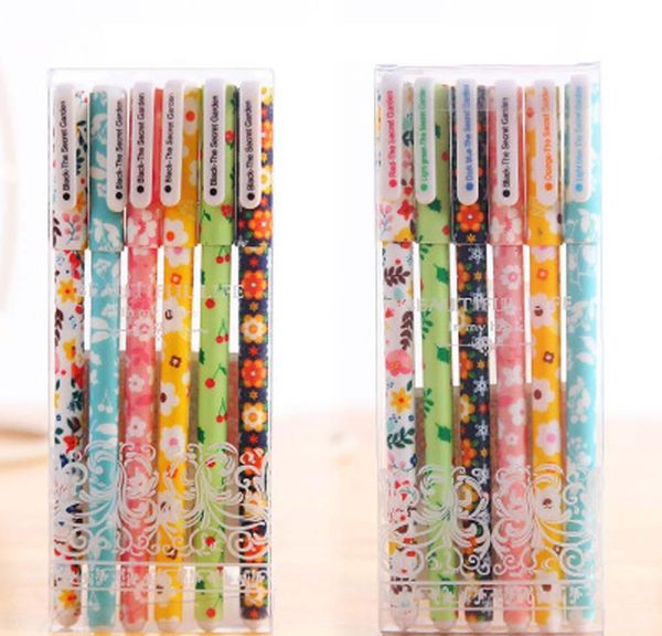 

6 pcs/set cute pens ballpoint pens black color gel pen set cartoon kiy office accessories school sup sqcapk bdenet, Blue;orange