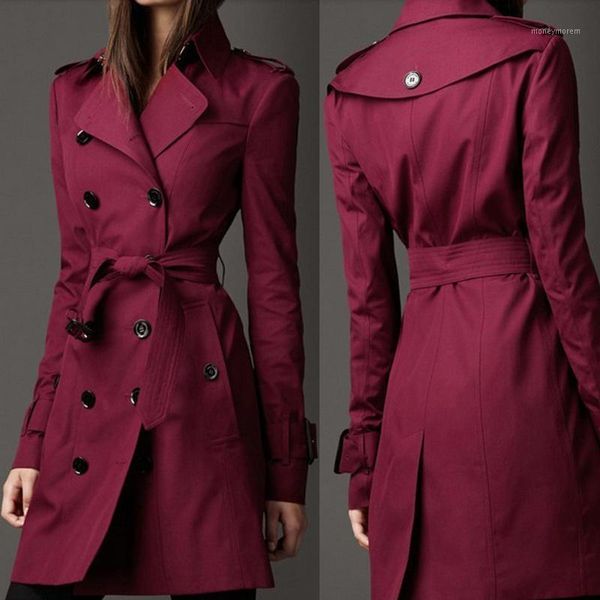 

women's trench coats dunayskiy women spring autumn coat fashion casual long sleeve slim double breasted female clothes windbreaker1, Tan;black