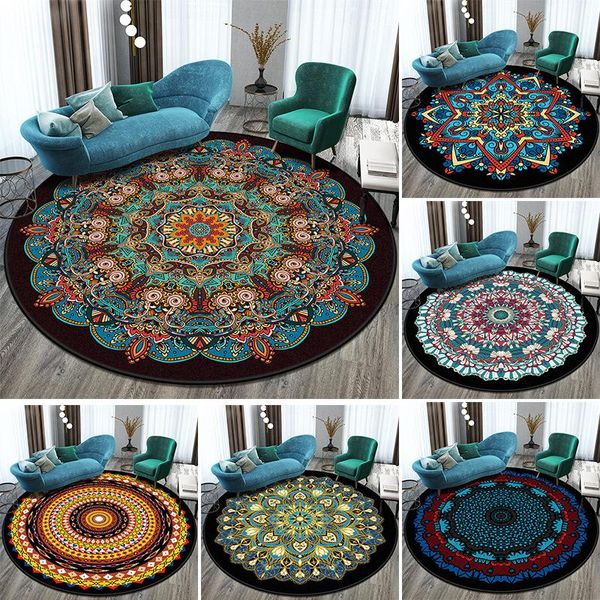 

carpets round carpet mandala rug bedroom bedside bathroom computer chair antislip mat floor romantic home decor gray white