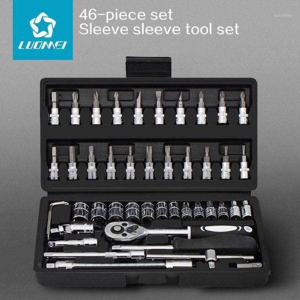 

luomei 46-piece hand chrome vanadium tool sets box herramientas de mano taller mecanico lokma anahtar takimi socket set car tool1