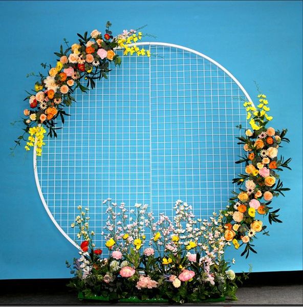 

round grid arch for event wedding decorations floral backdrop