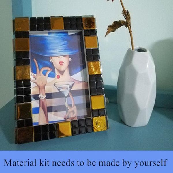 

diy mosaic tiles coaster craft material diy hobbies creative handmade children puzzle glass crystal glass mosaic wall decoration wmtluv