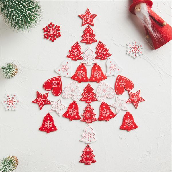 

christmas new with natural rope year 10pcs/lot 5cm wood ornaments pendants hanging gifts xmas tree decor home decoration 62082
