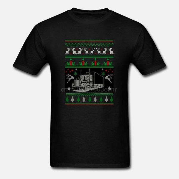 

men t shirt truck driver job christmas sweater funny(3) women tshirt1, White;black