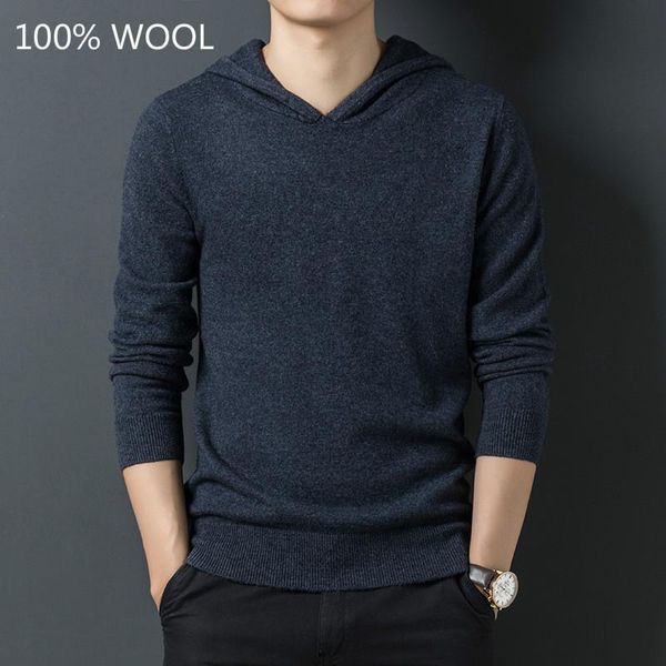 

men's sweaters 100% cashmere wool sweater men with hooded relaxed fit long sleeve pullover man casual sweatshirts knitted thermal pull, White;black