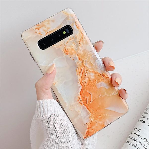 

flykylin smooth marble case for samsung galaxy s8 s9 s10 plus s10e back cover on soft tpu silicone phone coque with holder wmtbji yyysports