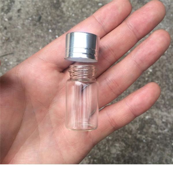 

7ml glass bottles screw cap silver aluminium lid empty glass jars vials bottles sealing up containe bbylut