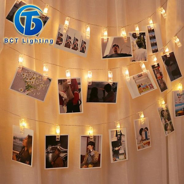 Cordas 2m / 5m / 10m PO Clip Fracas Luzes LED USB Ao Ar Livre Bateria Garland Operado com Pregadores Para Lâmpada de Decoração de Casa