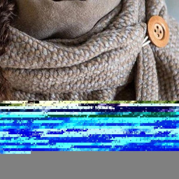 

2020 fashion winter women scarf soild dot printing button soft wrap casual warm scarves shawls scarf 75cm, Blue;gray