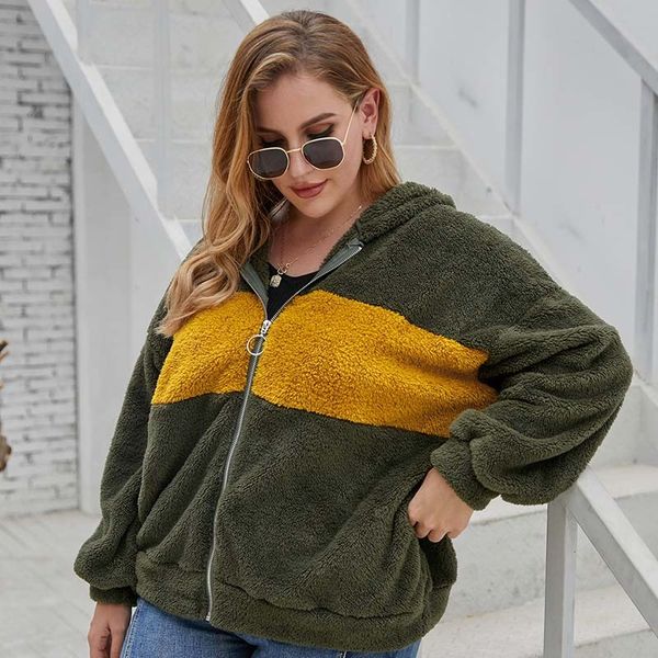 

teddy coat women plus size 2020 autumn winter faux fur coat female plush teddy jacket ladies oversized coats 4xl warm zipper, Black