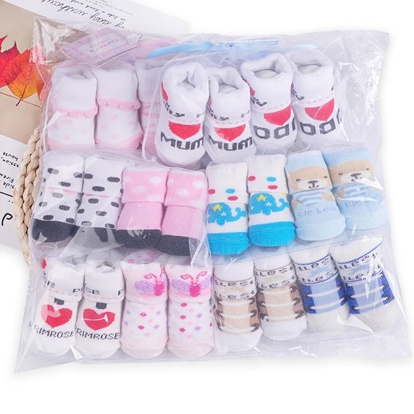 

redkite 2 pairs/lot baby socks set kids cotton cartoon boys girls newborn y201009, Pink;yellow