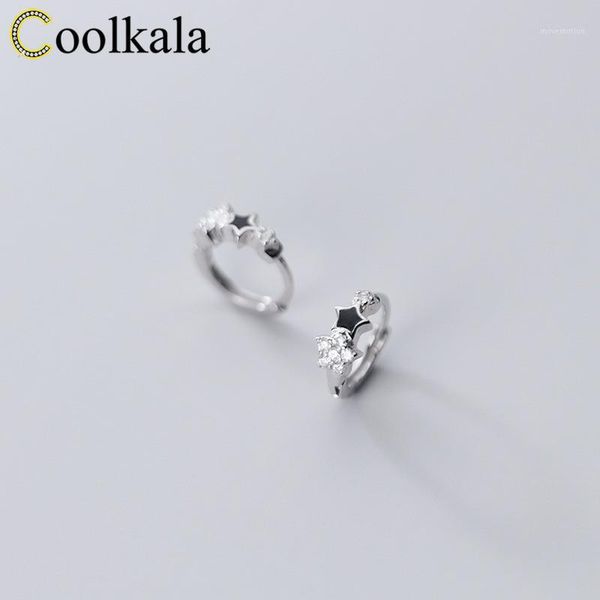 

Coolkala silver ear buckle female Mori literary Black Star Girl hipster earrings1, Golden;silver