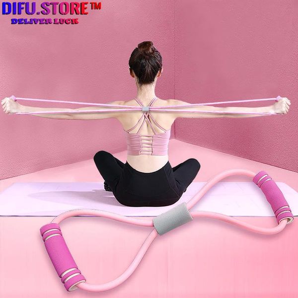 

resistance bands difu.store figure 8 tension rope bodybuilding yoga fitness chest developer breast expansion band exercise at home girls and