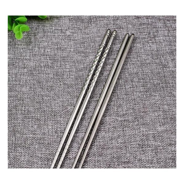 

500 pairs\pack stainless steel chopsticks anti-skip thread style durab wmtgvo lyqlove