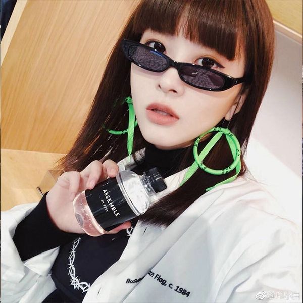 

kendou fil small white sealed sail same ins style ultra narrow rectangular personalized sun women's glasses hip hop men's sun glas, White;black