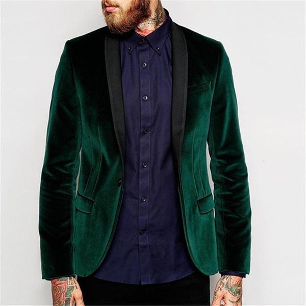 

green velvet groom tuxedos slim fit 2 pieces( jacket+pant+tie) custom made men wedding party suits shawl lapel, White;black