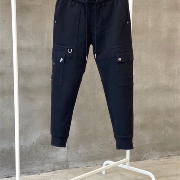 

2020fw new fashion brand ch crosin men's autumn and winter casual tooling pants straight black cross, White