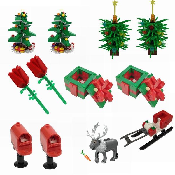 

elk for box tree diy mail gifts toys christmas parts scenes xmas moc red children creator locking kits building rose toy qylbrv mywjqq