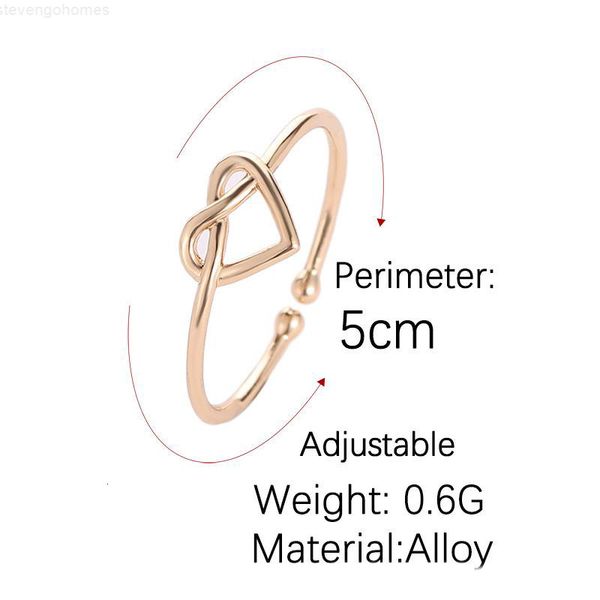 

infinity knot hollow love opening rings bowknot fashion peach heart simple knuckle hand finger ring women wedding gifts, Silver