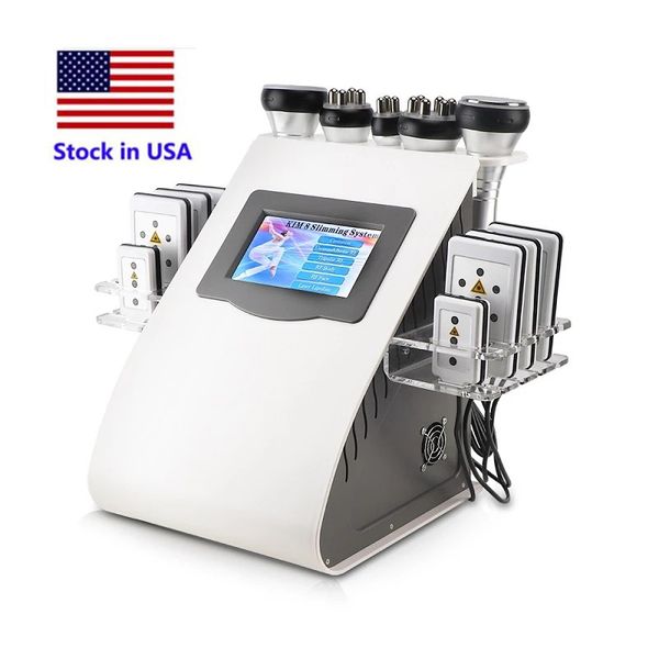 

stock in usa 40k ultrasonic cavitation machine 8 pads liposuction lllt lipo laser rf vacuum cavi lipo slimming skin care salon spa equipmen