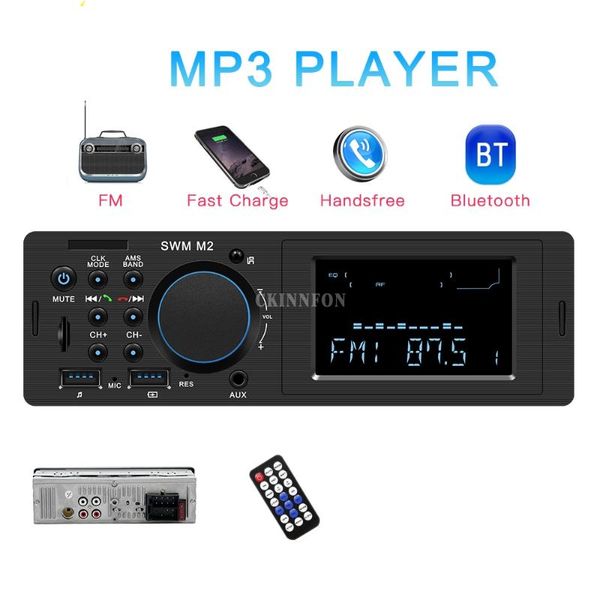 

10pcs/lot car radio bluetooth autoradio 12v stereo radio fm aux input receiver charging sd usb in-dash 1 din car mp3 player m2