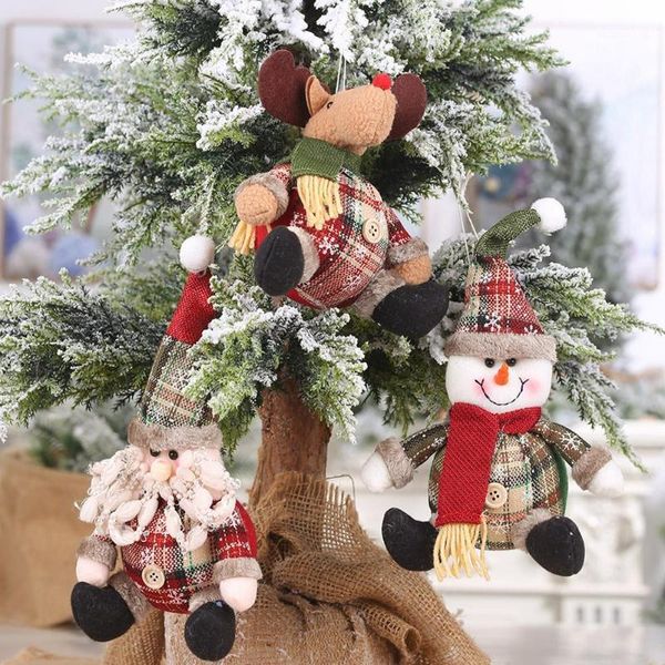 

creative xmas tree pendant santa claus elk snowman christmas home garden party ornament decoration gift for children kid1
