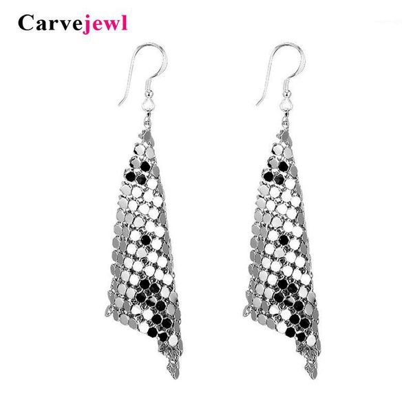 Carvejewl Lange Ohrringe Messing Mesh Anhänger Drop Baumeln Für Frauen Schmuck Koreanische Kunststoff Post Anti Allergy Kronleuchter