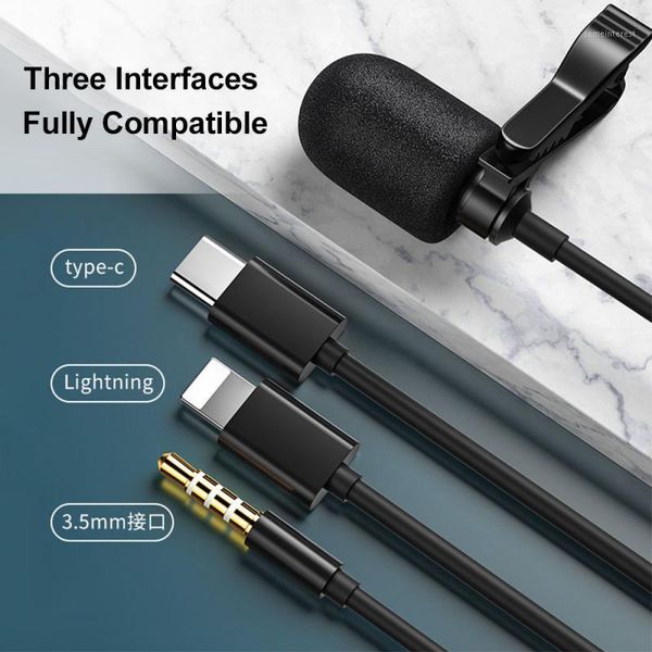 

New 3.5MM/Type-c Interface Mini Portable Microphone Condenser Clip-on Lapel Mic Wired Microphone For Huawei Smartphone1