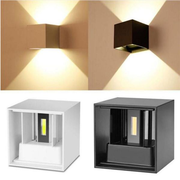 

wall lamp modern brief cube adjustable surface mounted 12w outdoor led waterproof aluminum light garden sconce