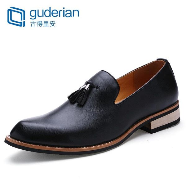 

luxury leather men shoes loafers moccasins for men comfortable mens oxfords dress wedding shoes business office chaussures, Black