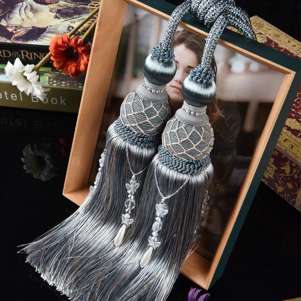 

2pcs lot curtain hanging ball tassel silk fringe sewing bangs flower decorative tassels for curtains home decoration accessories h qylpda