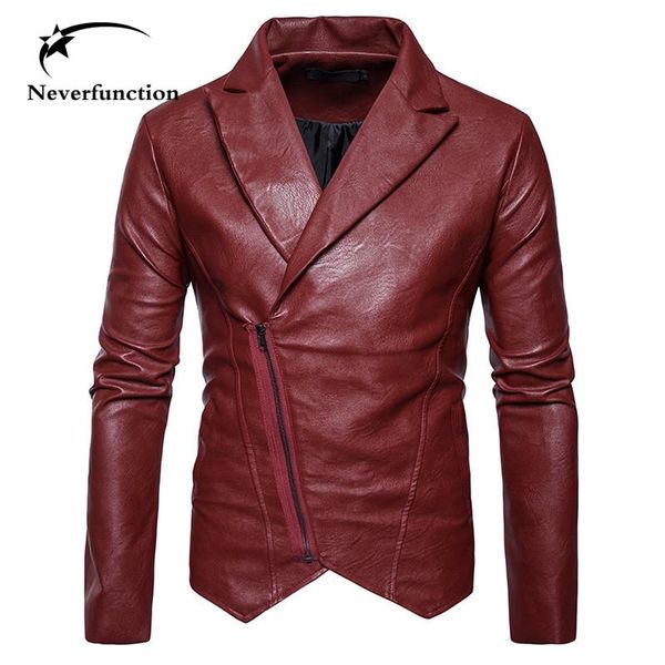 

men's jackets fashion mens oblique zipper leather jacket tide casual motorcycle men veste homme male pu faux, Black;brown