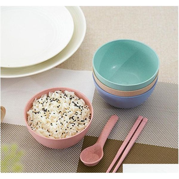 

2017 new bowls creative wheat straw products cartoon children rice bowl tableware fruit b jllbxg bdesybag