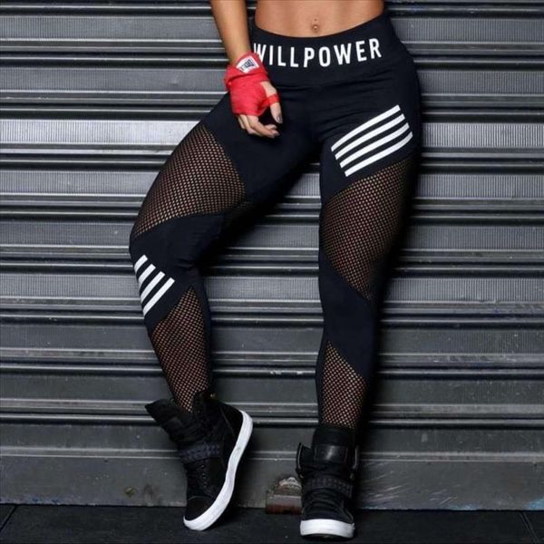 

woman leggings print mesh high waist leggings women fitness legging 2019 new arrival drop shipping good quality, Black