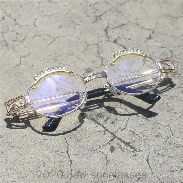 

small Diamond round Sunglasses Women Designer Luxury Man/Women Glitter Sun Glasses Classic Vintage UV400 FML, White;black