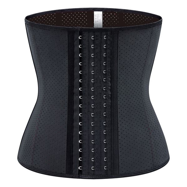 

2021 new shapers breathable rubber 9 steel rib latex belly slimming waistband corsets wasit trainer belts for women 9bfk, Black;brown