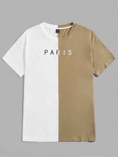 

men two tone letter graphic tee e1cr#, White;black