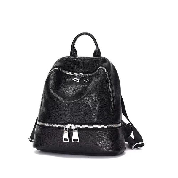 

outdoor bags 100% genuine leather women's backpacks fashion schoolbag for teenage girls female travel bag lady multi-function rucksack