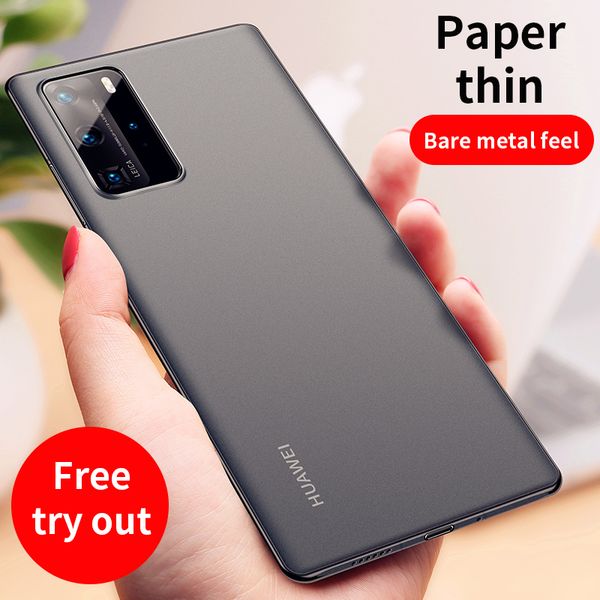

ihaitun luxury phone case p40 матовый случаи ultra thin прозрачная задняя крышка тонкий для huawei p30 pro
