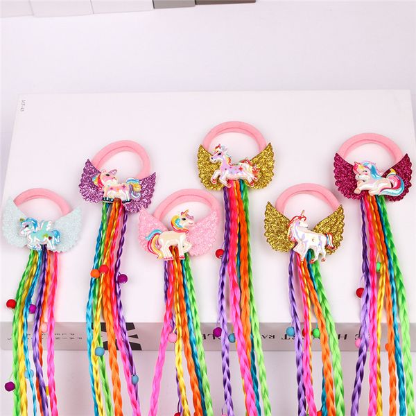 

baby girls colorful wig hairpin hair clips barrette headress hair pins party cartoon hair ring cute fashion accessory e123106, Slivery;white