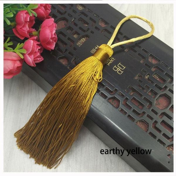 

5pcs lot 12cm silk tassel brush fringe bookmark tassel satin phone tassels for crafts jewelry diy sewing curtains garment decor h qylysi