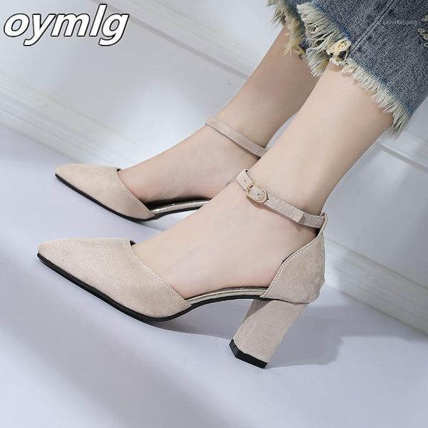 

korean version wild thick with pointed single shoes fashion comfortable high heels trend high heels wedding shoes mujer1, Black